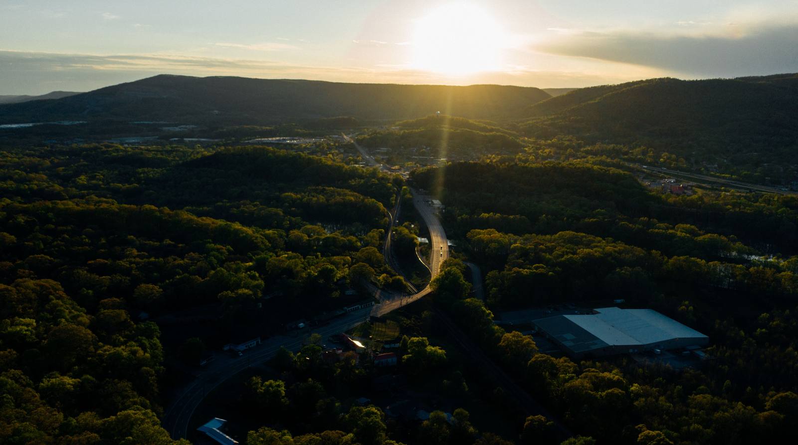 Sunset over the Tennessee River valley in the Knoxville, TN service area