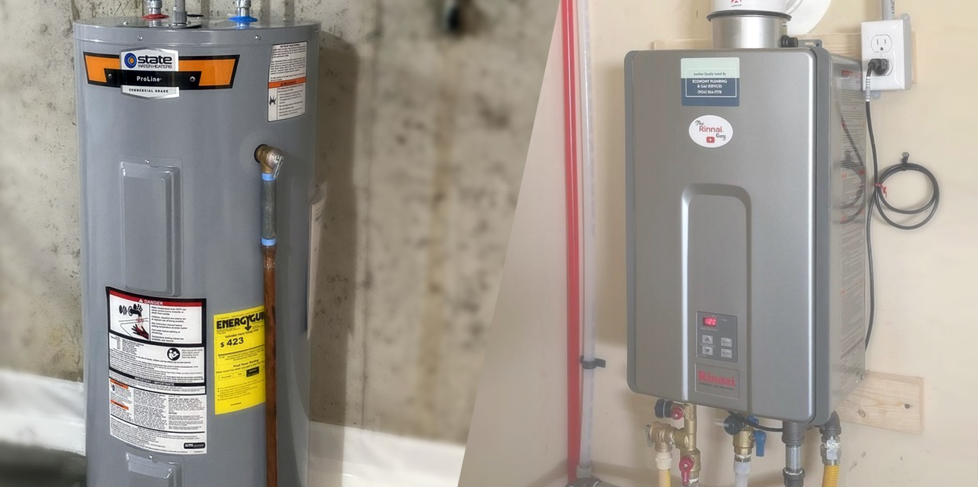 Tankless water heater VS. Standard water heater